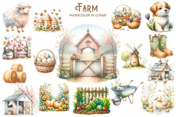 Farm and Animal Watercolor Sublimation: A Whimsical Design Toolkit
