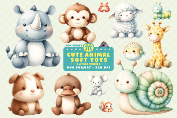Soft Storytelling: Using Watercolor Animal Soft Toys Clipart